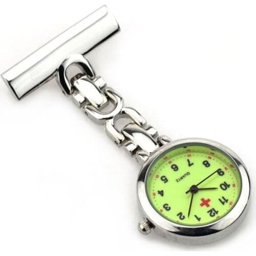 Doctor Moonlight Pendant Pocket Quartz Red Cross Brooch Nurses Watch Fob Hanging Medical Pocket Watch Relogio Clock Stainless