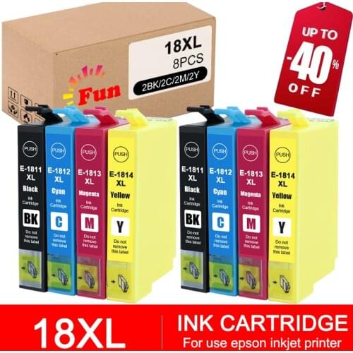 FUN printin18XL Ink Cartridge Compatible for Epson XP225 XP202 XP325 XP215 XP425 XP312 XP402 XP405 XP30 XP212 XP415 XP102 XP322