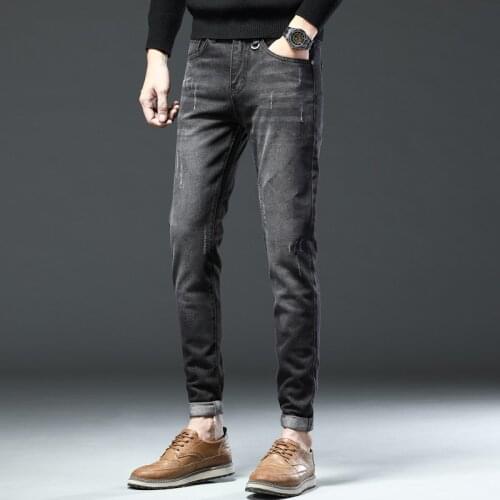Mens Jeans casual cotton Denim straight cotton loose work long pants jeans blue black pants For 4 seasons TP8091