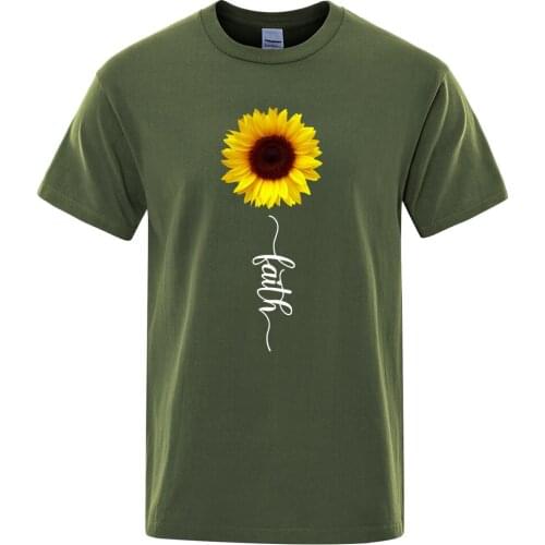 The Sunflower Of Hope Beauty Print Man Tees Shirt Fashion Brand Clothing S-XXXL Oversized Tee Shirts Male Regular Sleeve Tshirt