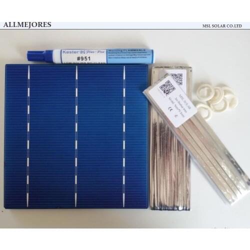ALLMEJORES 36pcs 6x6 Polycrystalline solar cell 4.1W/pcs A Grade for DIY 150W solar panel charger + Enough Tabbing wire+Flux pen