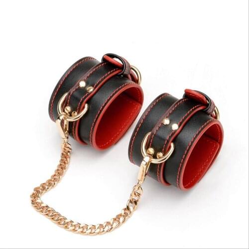 Sexy Adjustable PU Leather Plush Handcuff Restraints Bondage Sex Toy Lstry Restraints Sex Bondage Exotic Accessories S0950