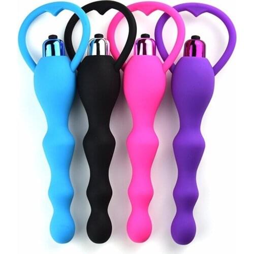 Silicone Anal Plug Anal Beads Vibrator Vagina Prostate Massager ButtPlug Dildo Vibrating Sex Toys For Woman Men Masturbation