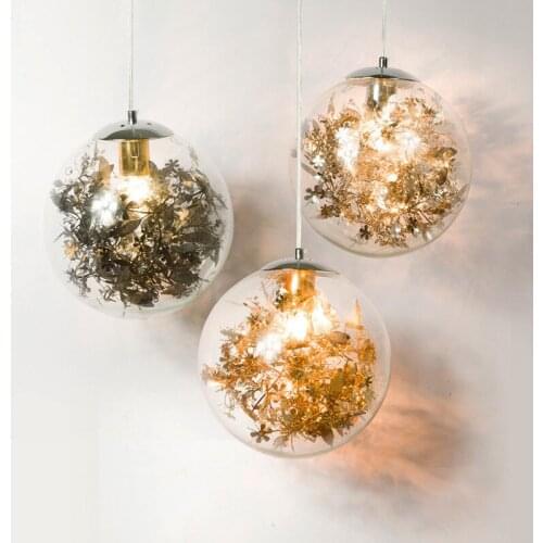 Nordic modern decorative glass ball chandelier window Gallery study simple art personality warm shadow lamp