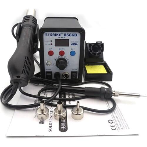 SAIKE 8586D Digital Display 2 in 1 hot air gun soldering station +solder Iron Constant Temperature Soldering Station