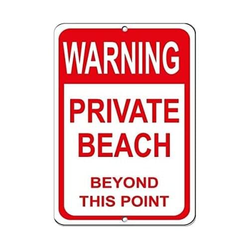 Dark Branches Home Decor Sign No Trespassing Private Beach Beyond This Point Metal Sign for Outdoor Indoor Use Easy to Mount