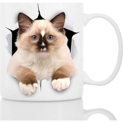 Funny Ragdoll Cat Coffee Mug - Ceramic Funny Coffee Mug - Perfect Cat Lover Gift - Cute Novelty Coffee Mug Present - Great Birth