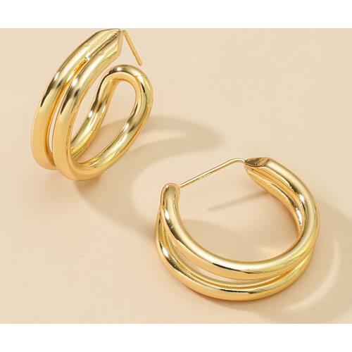 MANGOSKY 925 Silver C Shape Earrings 925 Silver Auricular Needle 1 Pair For Women