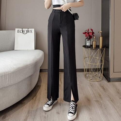 Women Pants High Waist Suit Pants Fashion Loose Trousers Wide Leg Pants Female Casual Plus Size Flare