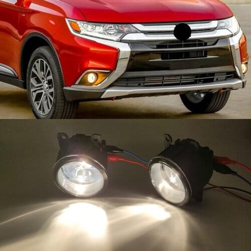1Set For Mitsubishi Outlander 2015 2016 2017 2018 Fog Light Lamp Bezel Cover FogLamp Hoods Fog Light Covers Box frame headlights