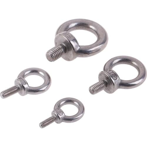 1Pc M4 M5 M6 M8 304 Stainless Steel Marine Lifting Eye Screws Ring Loop Hole for Eyebolt