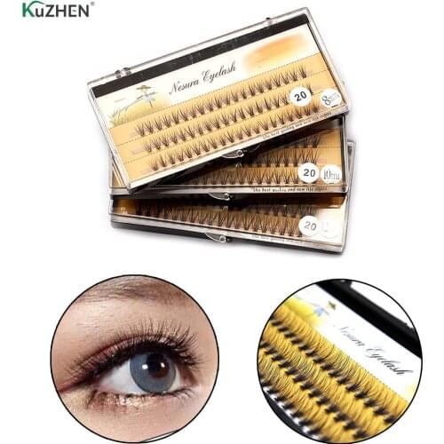 1pack Of False Eyelashes 6-14mm Wave Individual Eyelashes Extension Of Mink Black Soft False Eye Lashes