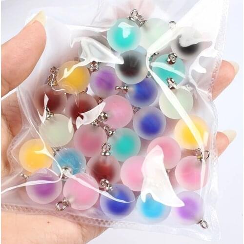 20pcs DIY Mini Acrylic Bottles Frosted Beads 16mm Charm Pendant Ornaments Jewelry Making