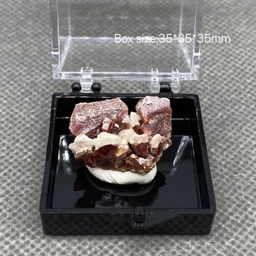100% Natural Vanadinite mineral specimen quartz crystal specimen Collection Stones and crystals box size 35*35*35mm