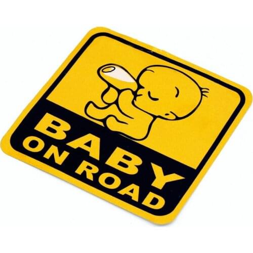 2PCS Car Sticker BABY ON ROAD Car Motorcycle Decoration For Hood Side Tail Door Decoration Vinyl Motorcycle Bicycle Car Stickers