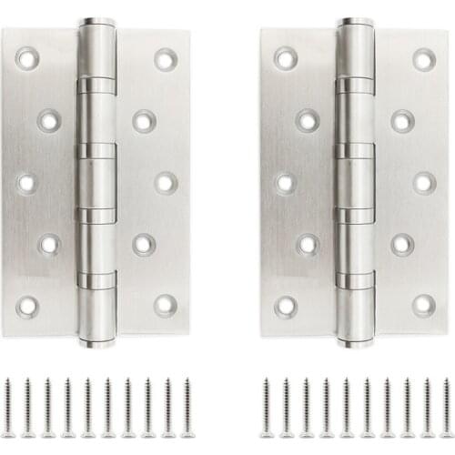 2 Pack Stainless Steel Door Hinges, Heavy Duty Interior Door Hinges Door Hardware No Noise Ball Bearing Door Hinges 4x3.15 Inch