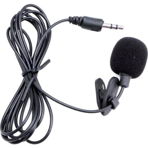 3.5mm Clip On Mini Microphone Lapel Tie Hands Free Lavalier Mic For Laptop PC BK