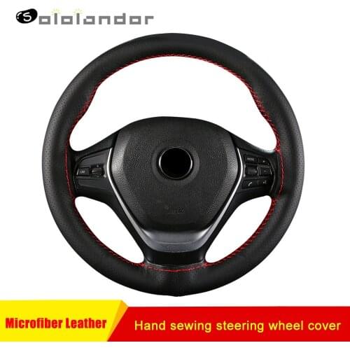 37/38cm car universal steering wheel covers anti-skid breathable Wear resistant Microfiber Leather cover auto steering wheel kit