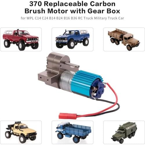 370 Replaceable Carbon Brush Motor with Metal Gear Box for WPL C14 C24 B14 B24 B16 B36 JJR/C Q60 Q61 Q62 Q63 Q64 Q65 RC Truck