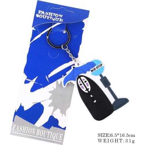 5 pcs/lot Anime Totoro No-Face Slender Man PVC action Figure Keychain keyring phone strap Pendants Toy gifts