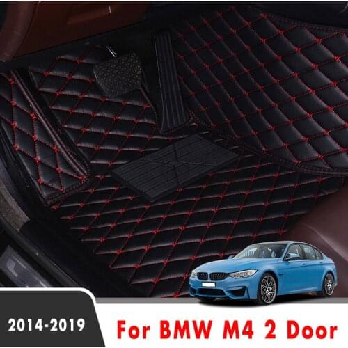 Car Floor Mats For BMW M4 2 Door 2019 2018 2017 2016 2015 2014 Carpets Artificial Leather Custom Interior Accessories Cover Rug