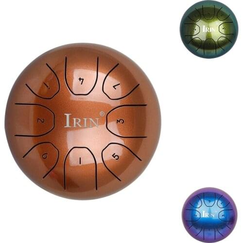 IRIN Tongue Drum with Drum Stick Yoga Meditation Drum 5.5 Inch Mini 8 Tone Steel Tongue Drum Percussion Instrument Set