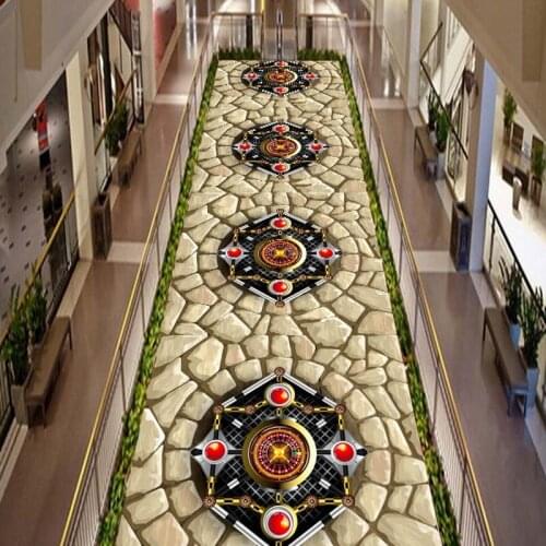 Free Shipping Luxury Diamond Pearl 3D Floor high-quality moisture-proof lobby office decoration bathroom wallpaper mural