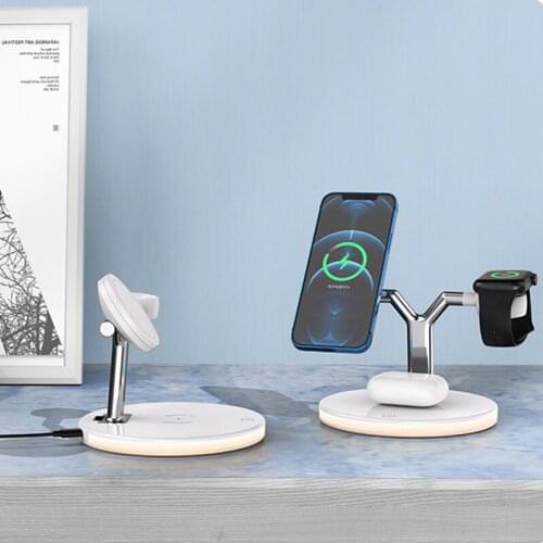 3in1 Wireless Charger cargadores inalámbricos for Apple iPhone 12 MagSafe Stand Airpods Headsets iWatch Phone Fast Charging Dock