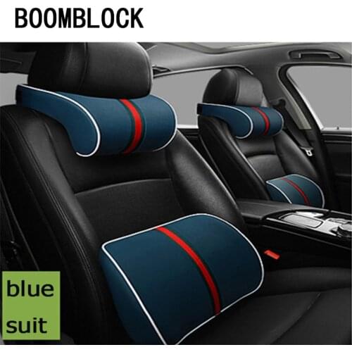 BOOMBLOCK Car Neck Head Pillows Seat Support Cushion Covers For Saab Chevrolet Cruze VW Passat B5 B6 B7 Toyota Corolla 2008 RAV4