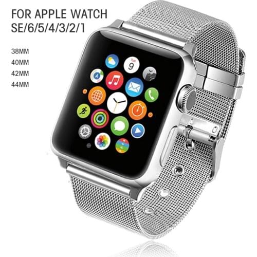 Stainless Steel Band For Apple Watch Series 6 se 5 4 3 2 44mm 40mm 42mm 38mm Watchbands For Iwatch Strap Milanese Loop Bracelet