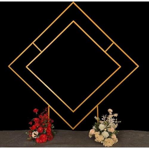 Diamond Wedding Arch Balloon Flower Backdrop Stand Home Decoration Geometric Floral Background Frame Decor