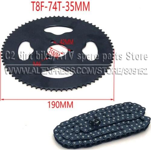 47cc 49cc T8F chain 136 Links and 38 54 74 teeth Chain plate sprocket for mini moto atv quad 2 stroke engine parts accessories