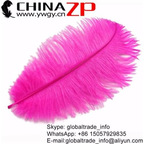 CHINAZP Factory 30-35cm(12-14inch) 200pcs/lot Best Wedding Decoration Hot Pink Ostrich Drab Feathers