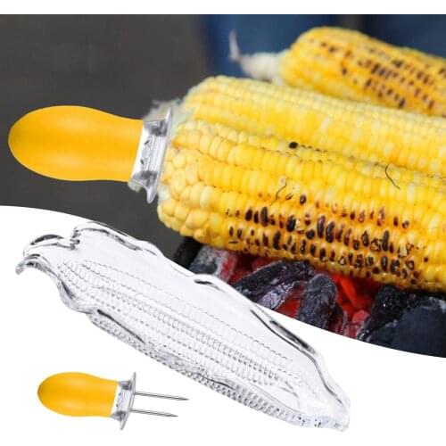 Corn On The Cob Holder Set 4pcs Corn Tray And 4pcs Corn Cob Holder Set Barbecue Tools Garden Picnic Party Outdoor Barbecue Fork
