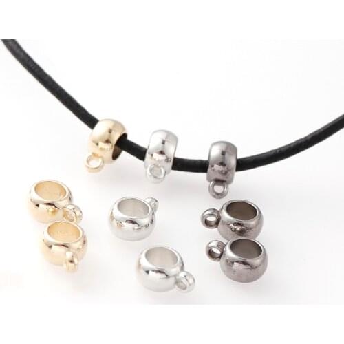 Cheaper 50pcs Gold/Rhodium CCB Pendant Clip Clasp Bail Beads Loose Spacer Beads For Jewelry Making DIY Necklace Bracelet