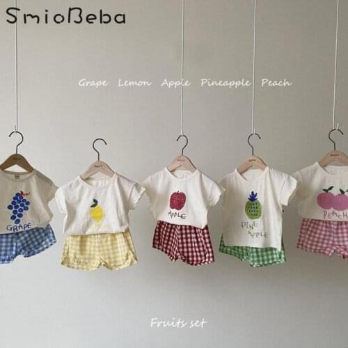 Baby Cartoon Suit Short Sleeve Top Shirts+ Shorts Palid Pants Newest Two Piece Sets Boys Ins Korean Summer Toddler Girl Clothes