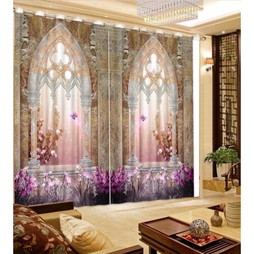 European Blackout 3D Curtain For Bedroom Living room roman Curtains Blackout Luxury Hotel Window Curtain