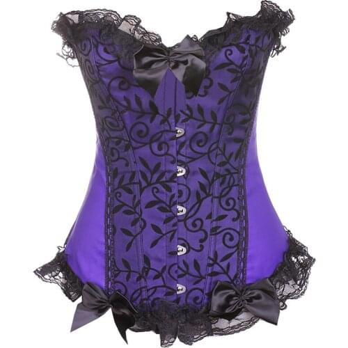 Wholesale Cheap Price Corset Lace Up Corsets Overbust Satin Korset Elastic Boned Bustier Plus Size 6XL Solid Gorset Busk Korsett