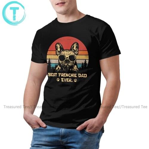 French Bulldog T Shirt Vintage French Bulldog Best Frenchie Dad T-Shirt 5x Short Sleeve Tee Shirt Cotton Tshirt