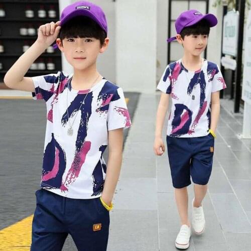 Children Clothing 2019 Summer 3T-12 Yrs Toddler Boys Clothes Set Outfits Kids Boys Clothes Tracksuit Suits For Summer Boys Sets