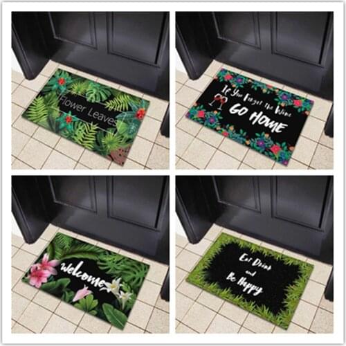 Doormats Entrance Door Leaf Flower Pattern Living Room Home Decor Area Rug Bedroom Bathroom Mats