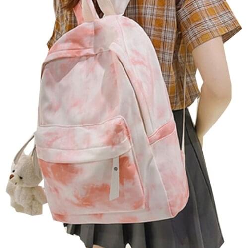 Summer Female Fashion Tie-Dye Print Nylon Backpacks Bag 2021 New Travel Girl School Bag Large Capacity Backpack For Women