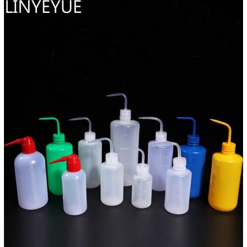 LINYEYUE All kinds of LDPE Plastic wash bottle Colored plastic blow elbow squeeze Washing bottle Laboratory Equipment