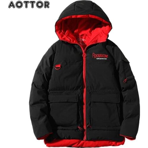 Fashion Winter Parkas Men Warm Windproof Mens Thick Hooded Jacket Coat Zipper Duck Jacket Casual Student Slim Fit Outwear 4XL