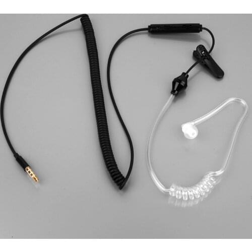 In Ear Anti-radiation Single Earphone Listening Air Tube Stereo Coiled Cables Mono Function Earpiece In Ear Stereo Headset