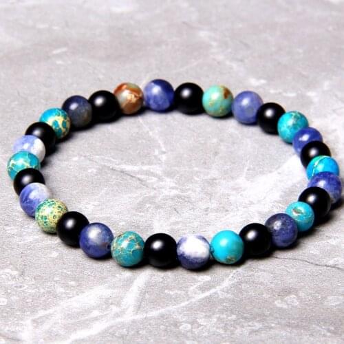 6mm Hot Mixed colorful Beaded Bracelet Sodalite with Emperor Stone Malachite Bracelets for Fashion Man Woman Unique style