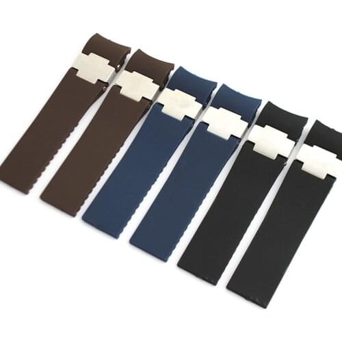 Black Silicone Rubber Belt Waterproof Watch Strap for Ulysse Nardin DIVER 263 mens mechanical watch accessories 22mm