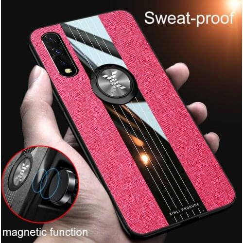Luxury Hard Cloth Denim Back Cover for VIVO IQOO Neo V17Neo Pro Z1X V17 Neo Z1 X with Magnetic Finger Ring Car Stand Phone Cases