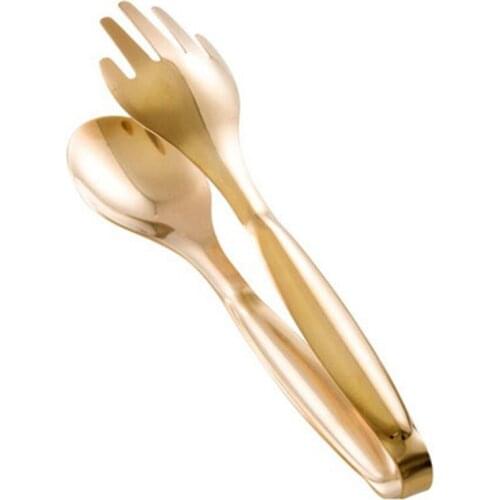Stainless Steel Food Tongs Gold Kitchen Utensils Buffet Cooking Tools BBQ Clips Bread Steak Tong