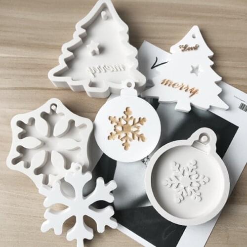 Snow Christmas Tree Silicone Mold Handmade Soap Mold Cake Baking Tool Aroma Candle Gypsum Clay Mold Xmas New Year Party Favors